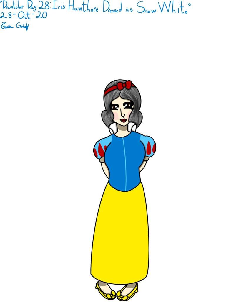 Drawtober Day 28 Iris Hawthorne Dressed as Snow White DeviantART