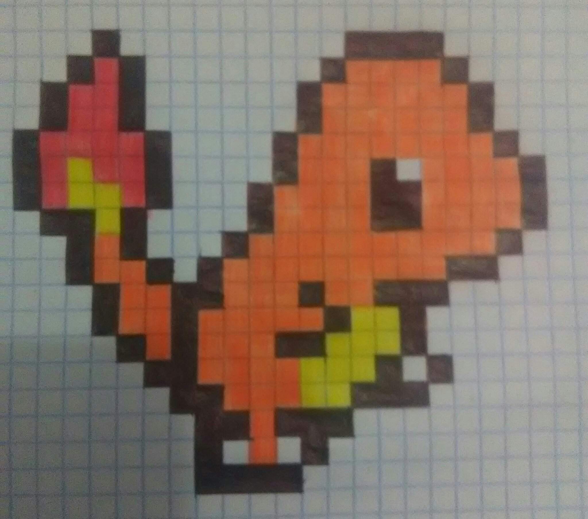 Dibujo pixel art de Charmander | •Pokémon• En Español Amino