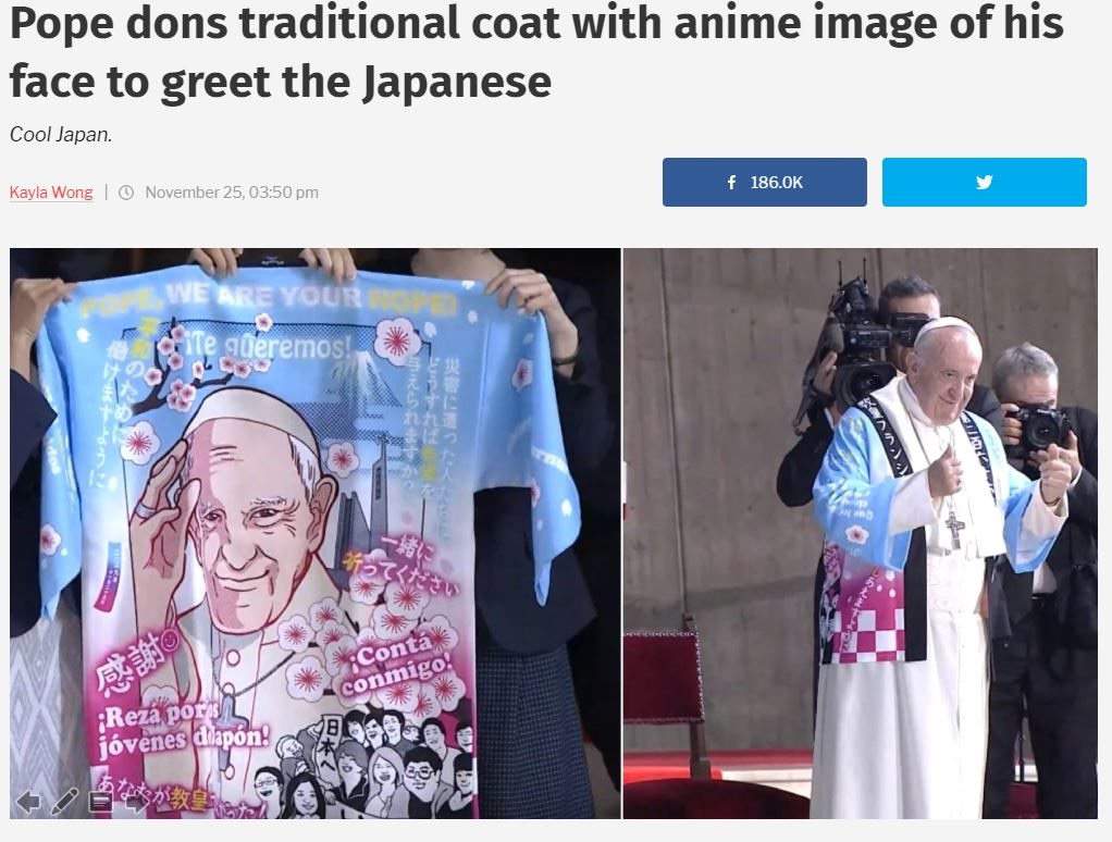 Featured image of post Pope Anime Jacket Pope francis arrived on saturday in japan the second leg