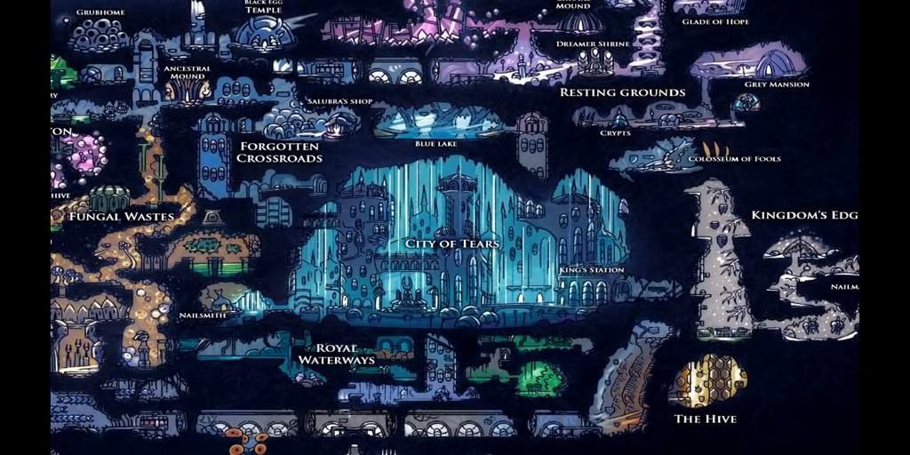 Mapa Completo 👑💤(Hollow Knight) Hollow Knight PTBR Amino