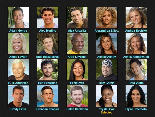 Interactive BB Template With Survivor Hags | Survivor (CBS) Amino