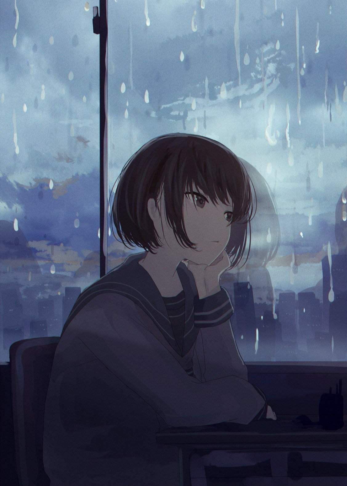 Ламповые аниме дождь