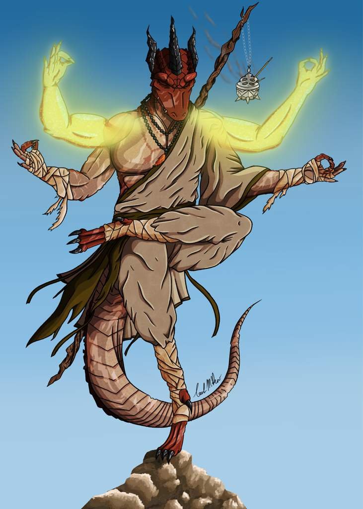 Sumna Thrysh Dragonborn Monk of The Way of the Astral Self Dungeons