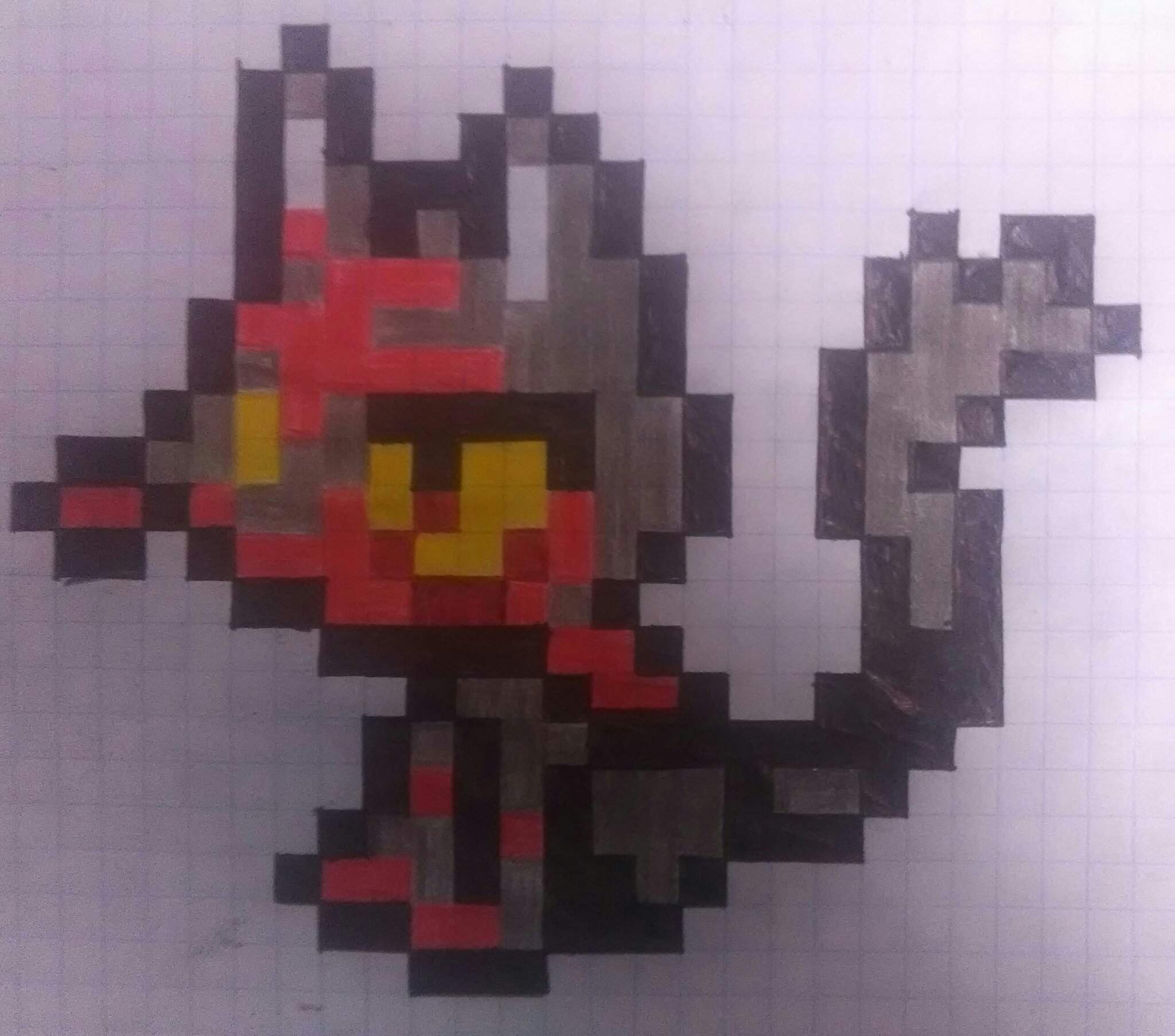 Dibujo pixel art de litten | •Pokémon• En Español Amino