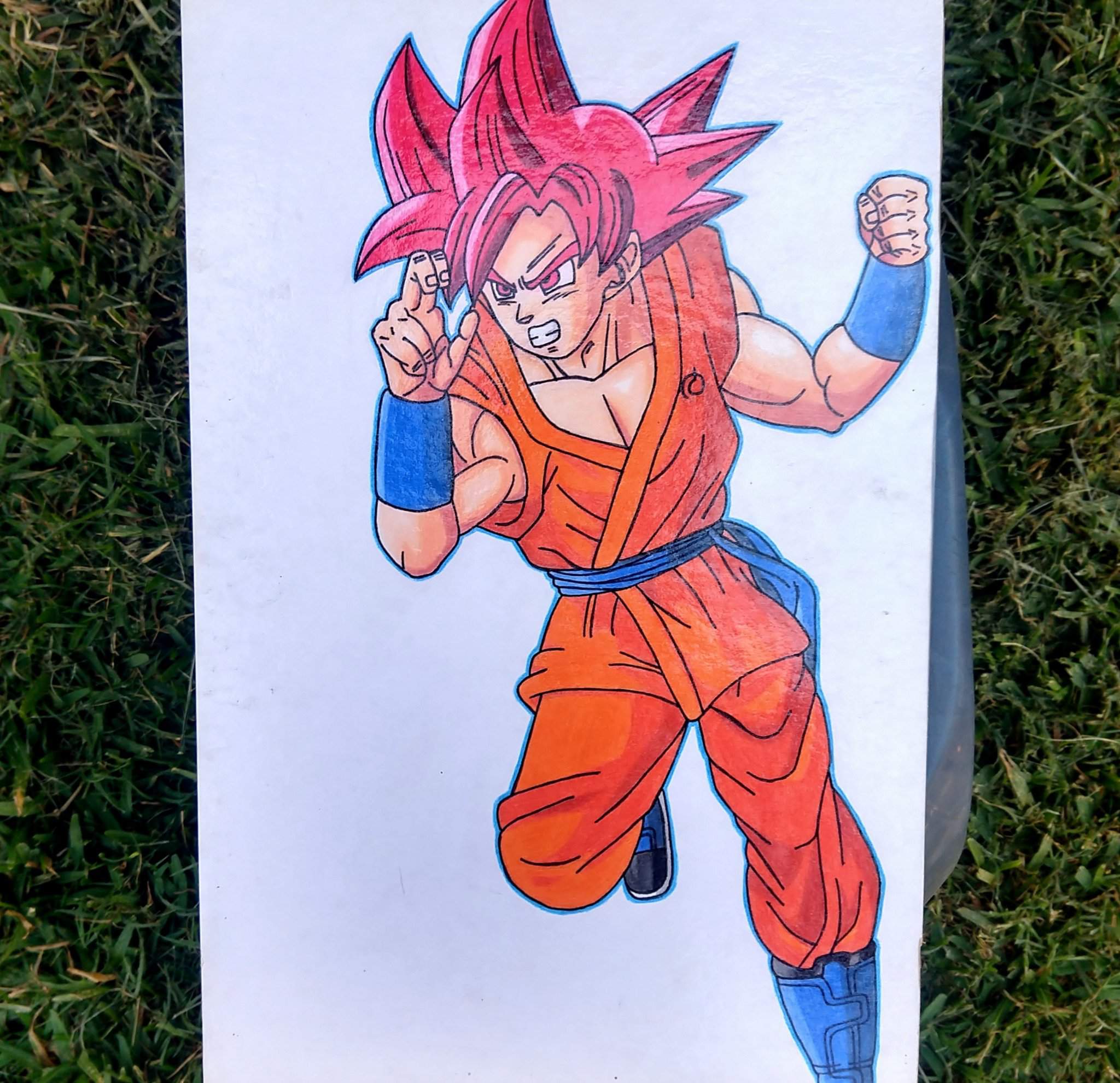 Dibujo De Goku Ssj Dios | DibujArte Amino