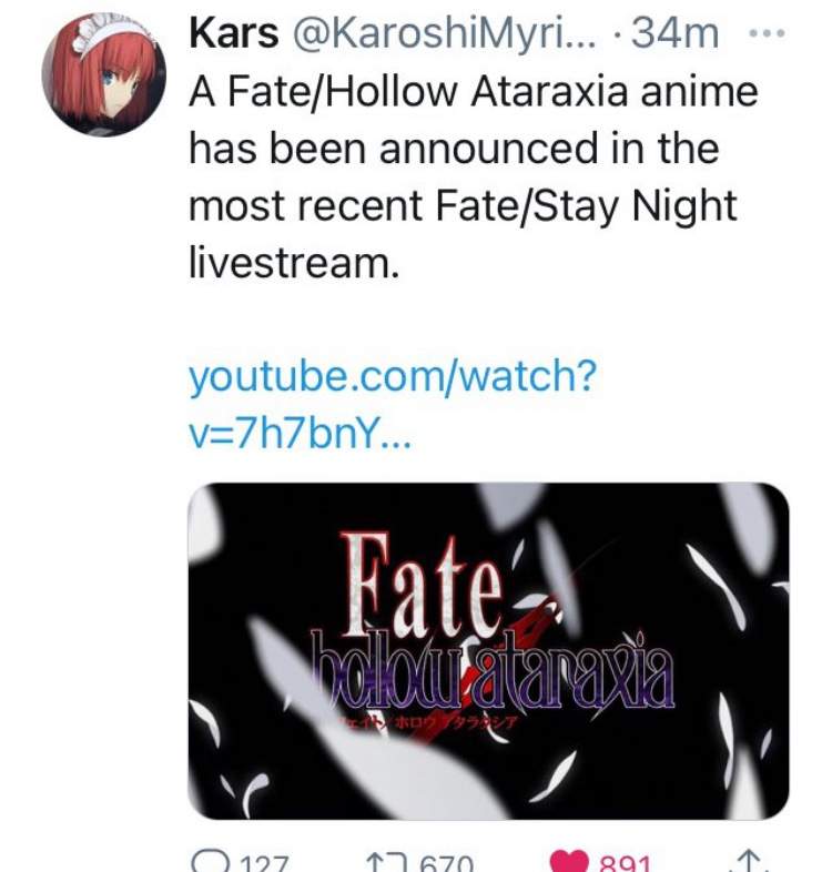 fate hollow ataraxia anime