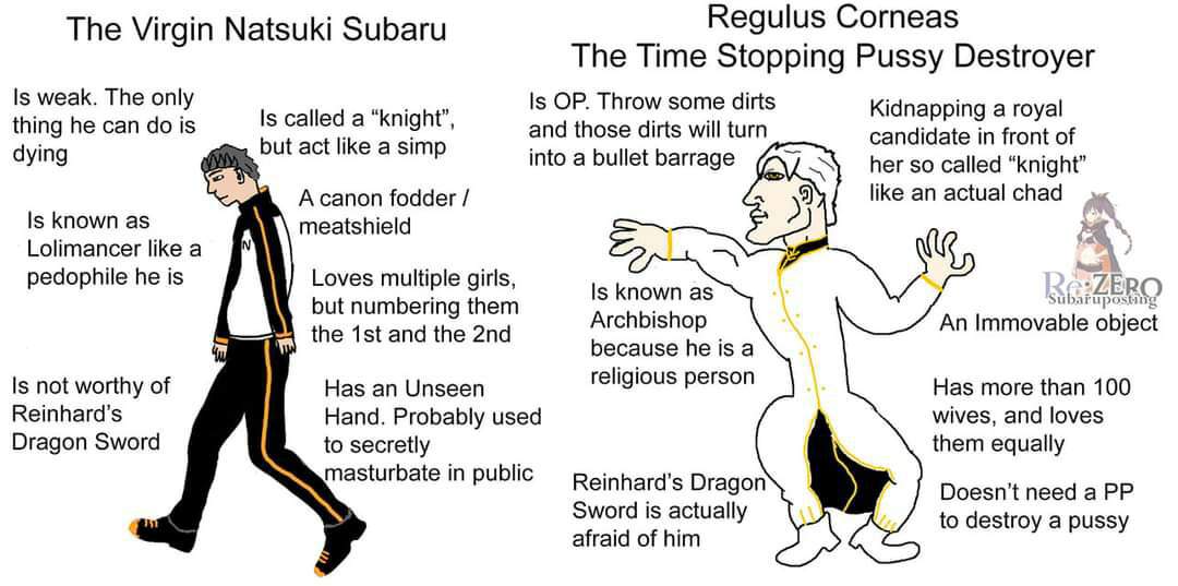 Virgin Subaru vs Chad Regulus Re Zero Community Amino