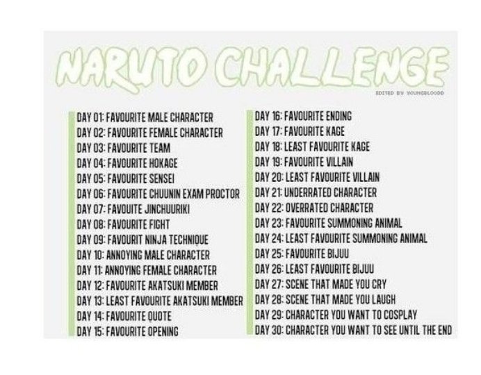 Naruto reto de 30 días Naruamino Amino