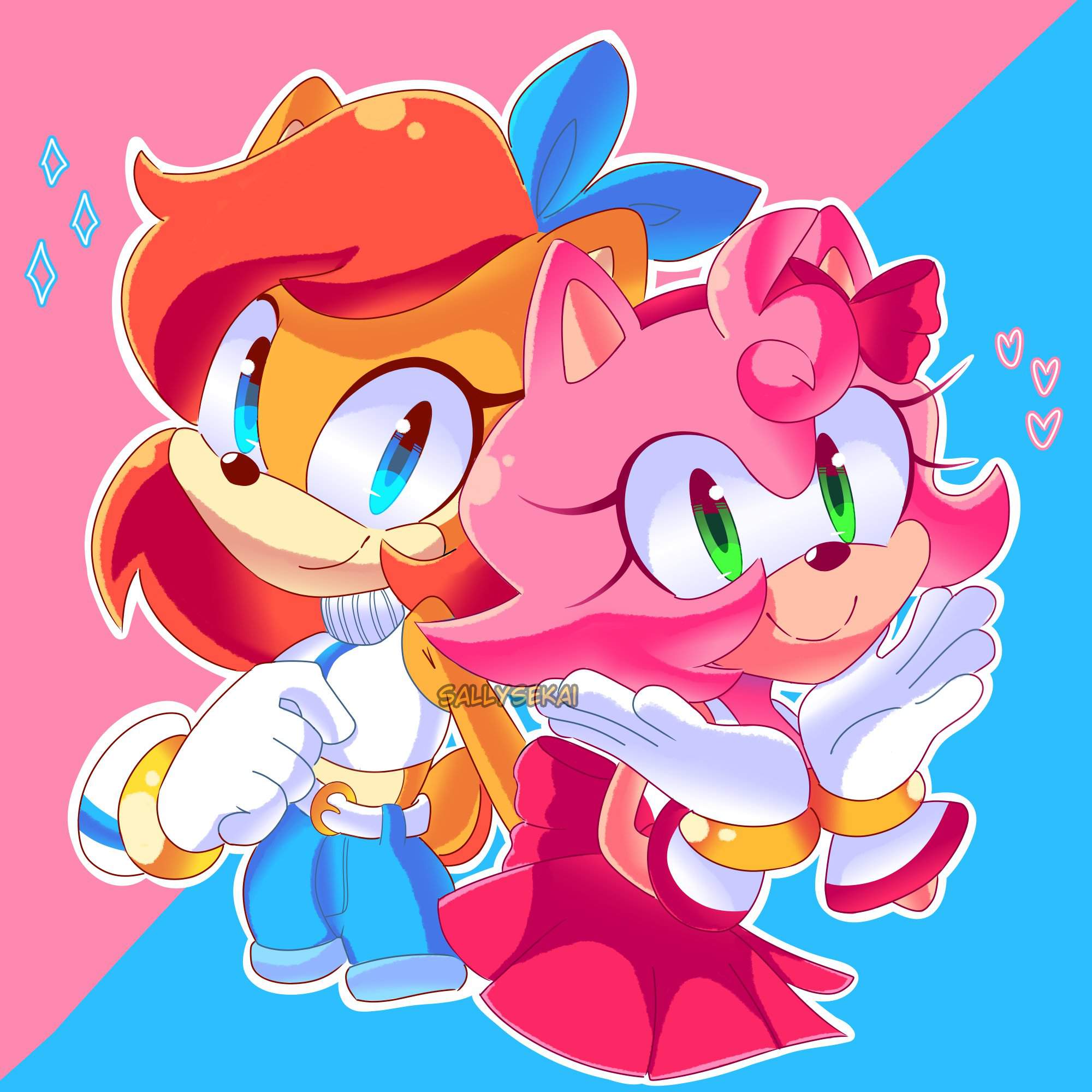 Amy Rose And Sally Acorn ️💙 ️ Sonic The Hedgehog Amino 