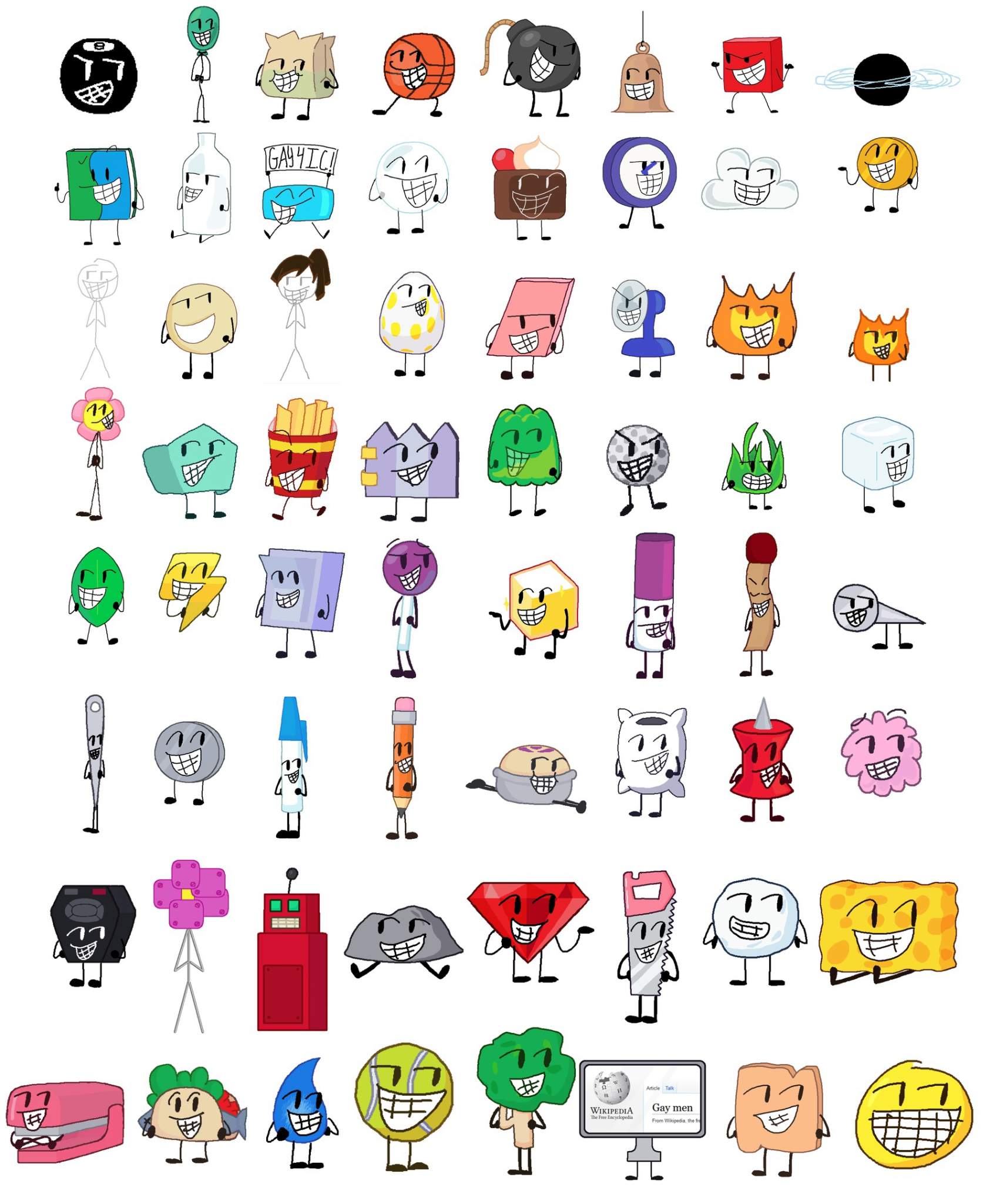 Drawing BFB characters with blocky faces days 164 BFDI💖 Amino