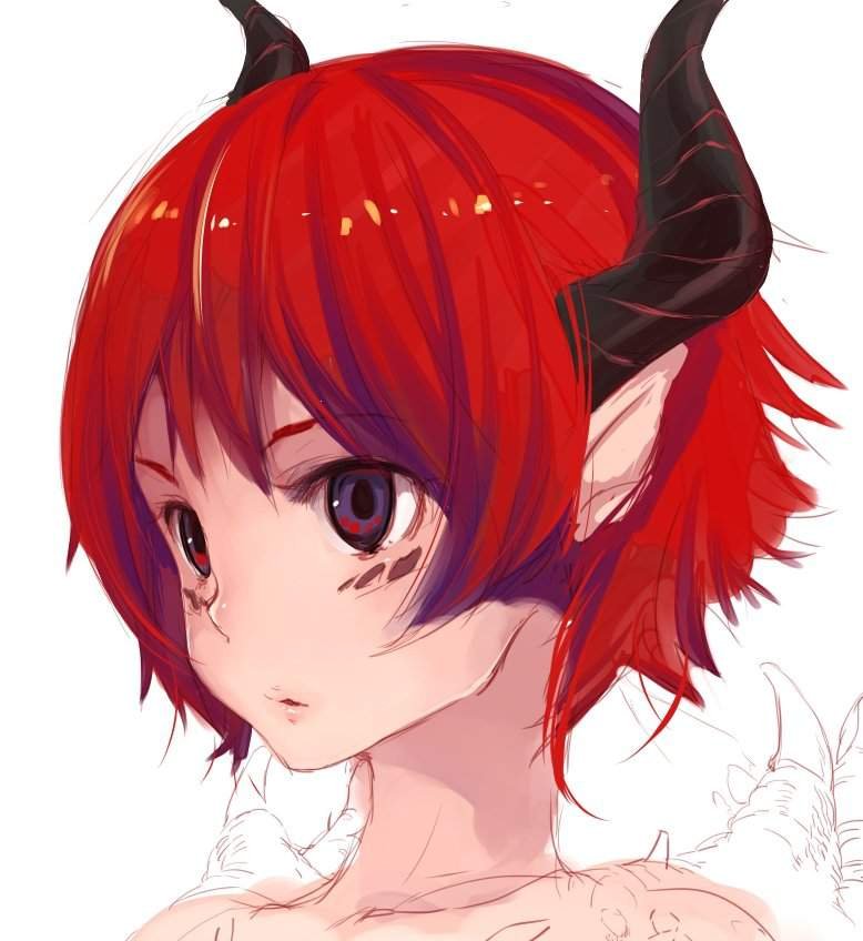 Anime girl short red hair