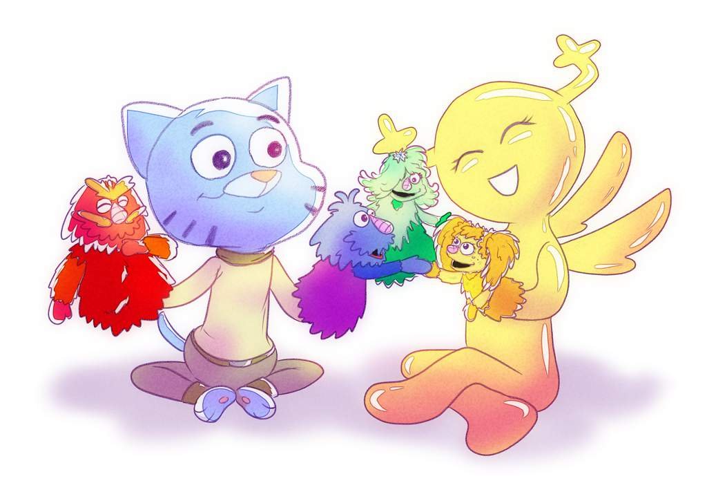 Gift art So WHO plays with puppets? ) Amazing World Of Gumball. Amino