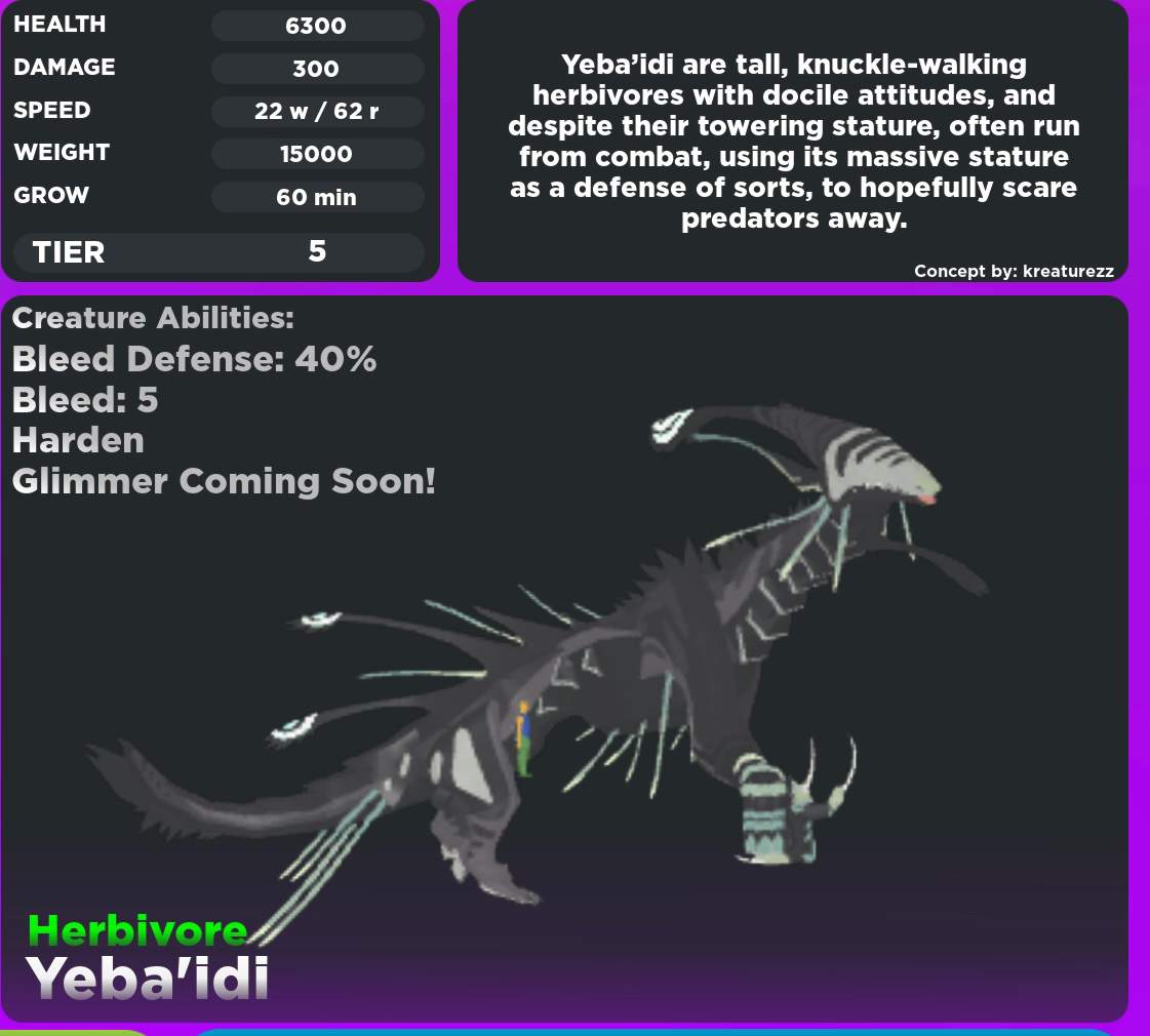 yeba'idi creatures of sonaria stats