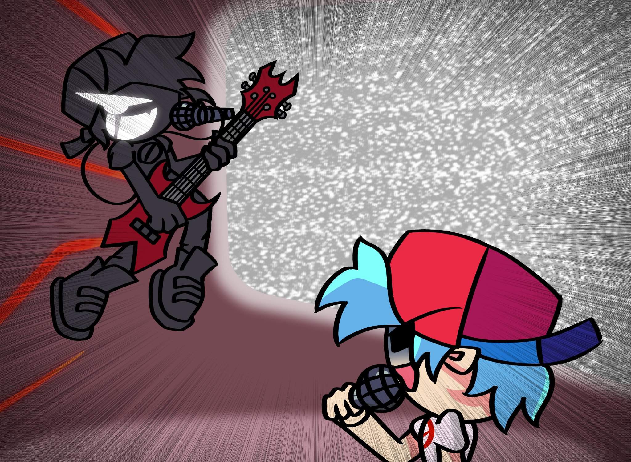 [FNF CORRUPTION FAN ART] EVIL BF VS BF | Friday Night Funkin Amino Amino