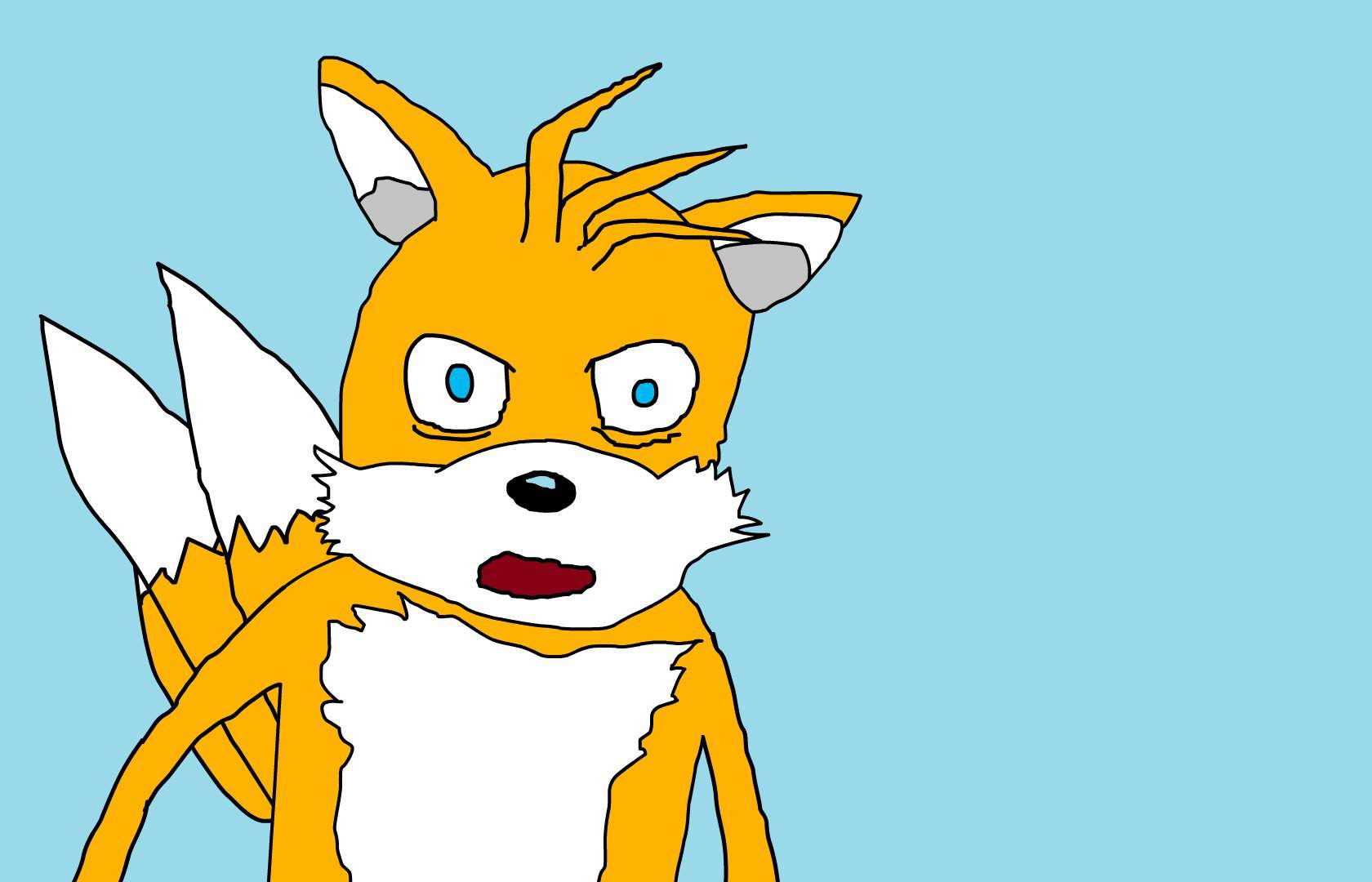I redrew the iconic meme face from Tails gets Trolled. 