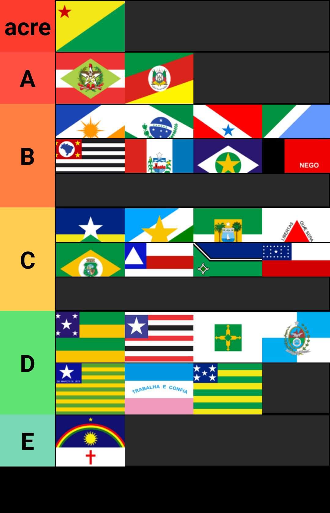 Tier Lista De Bandeiras Dos Estados Do Brasil Df 【rpg】 Amino 5626