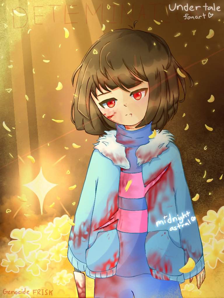 Blood Warning Frisk Genocide Route Fanart •undertale Amino