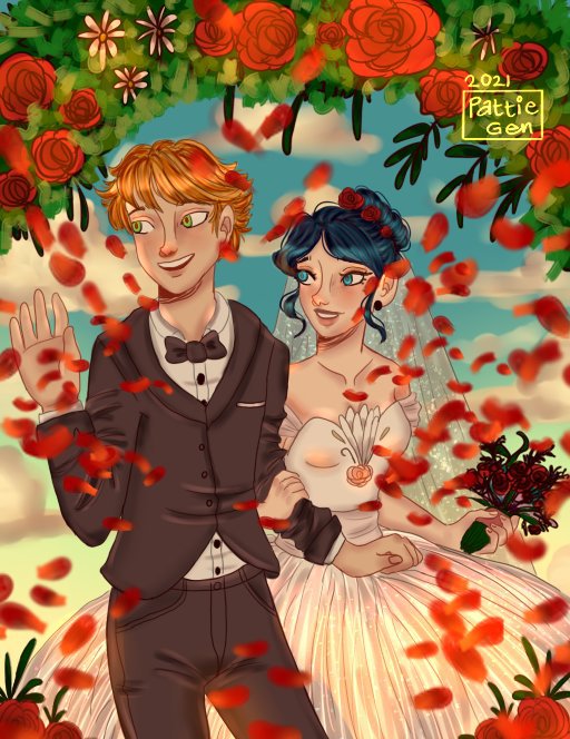 Adrienette Wedding Fanart Miraculous Amino