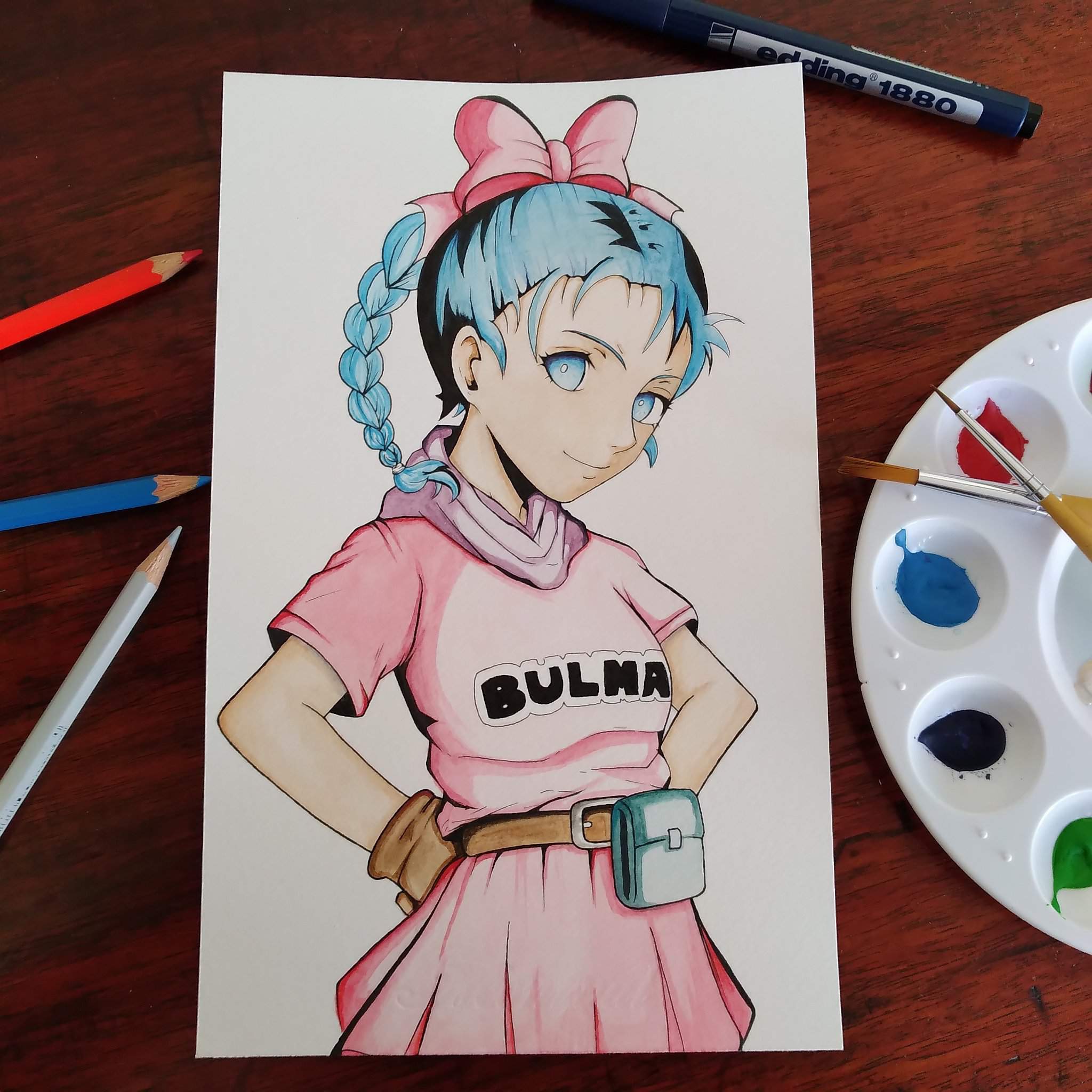 Fan Art Bulma (acuarelas Y Lapices De Colores) | •Arte Amino• Amino