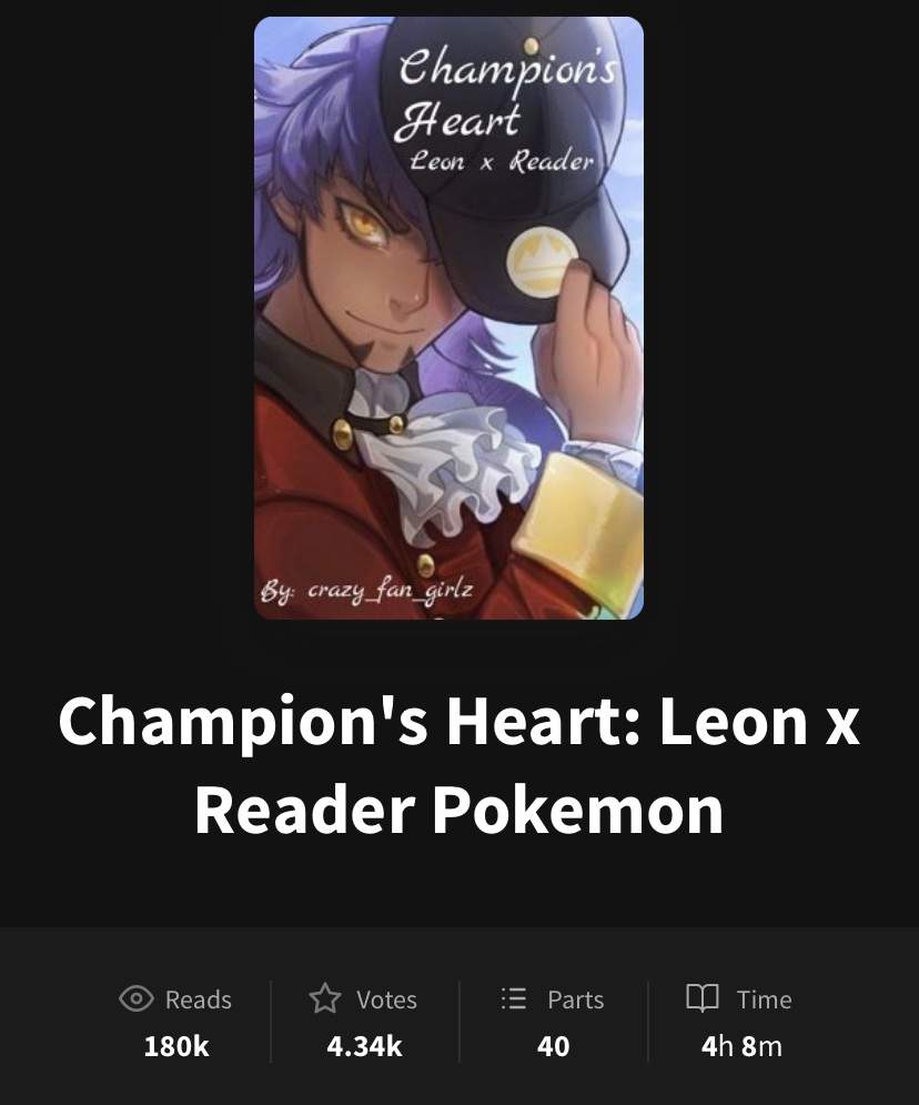Champion Leon x Reader Fanfiction Pokémon Amino.