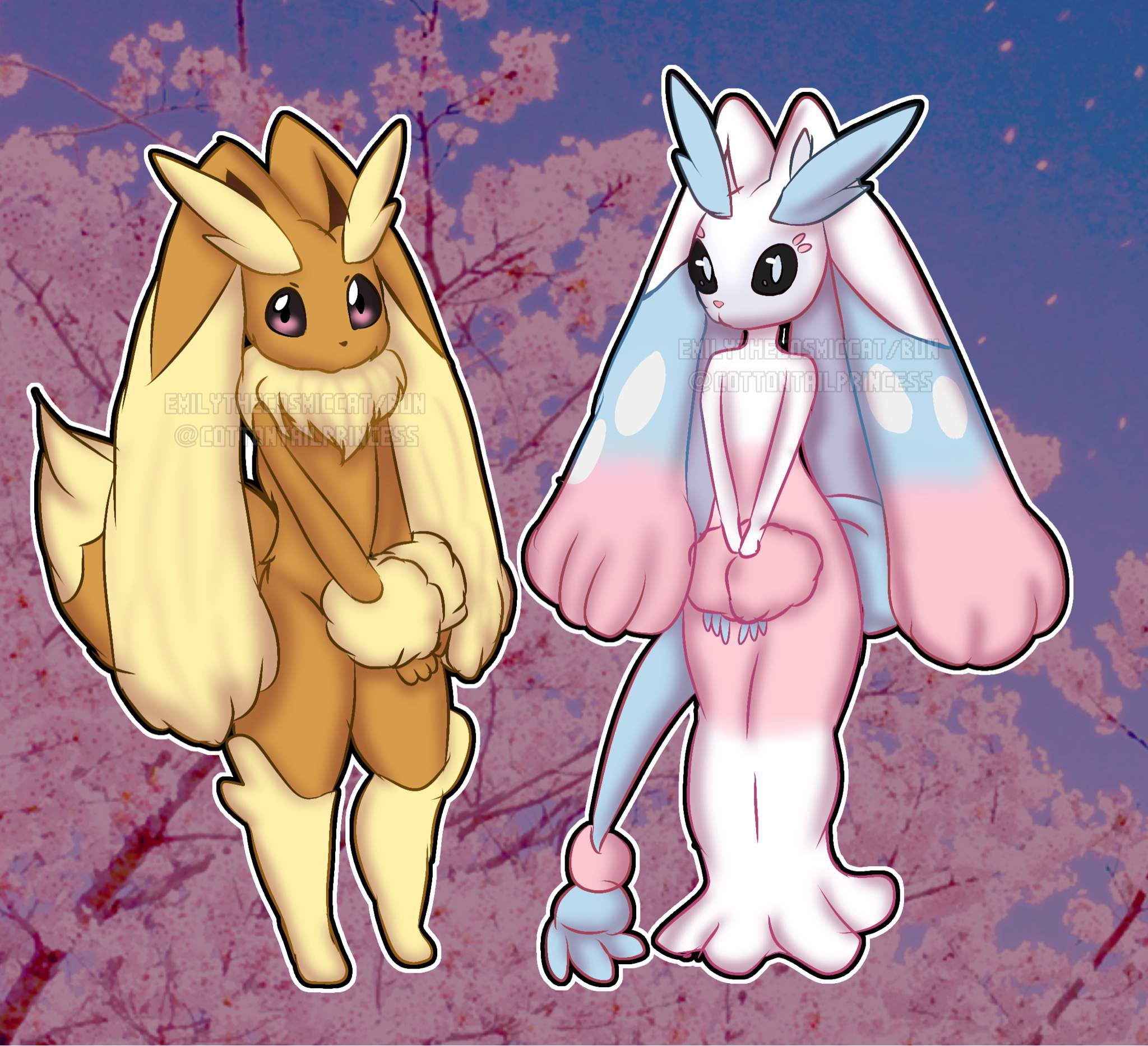 One is an Eeunny (Lopunny and Eevee) The other one is a Hatunny (Hatterene ...