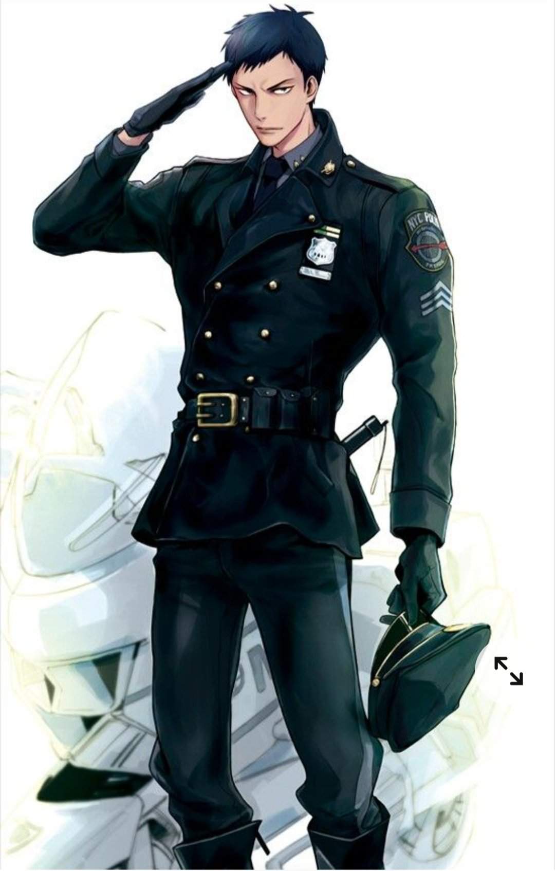 Мужчина в полицейской форме арт
