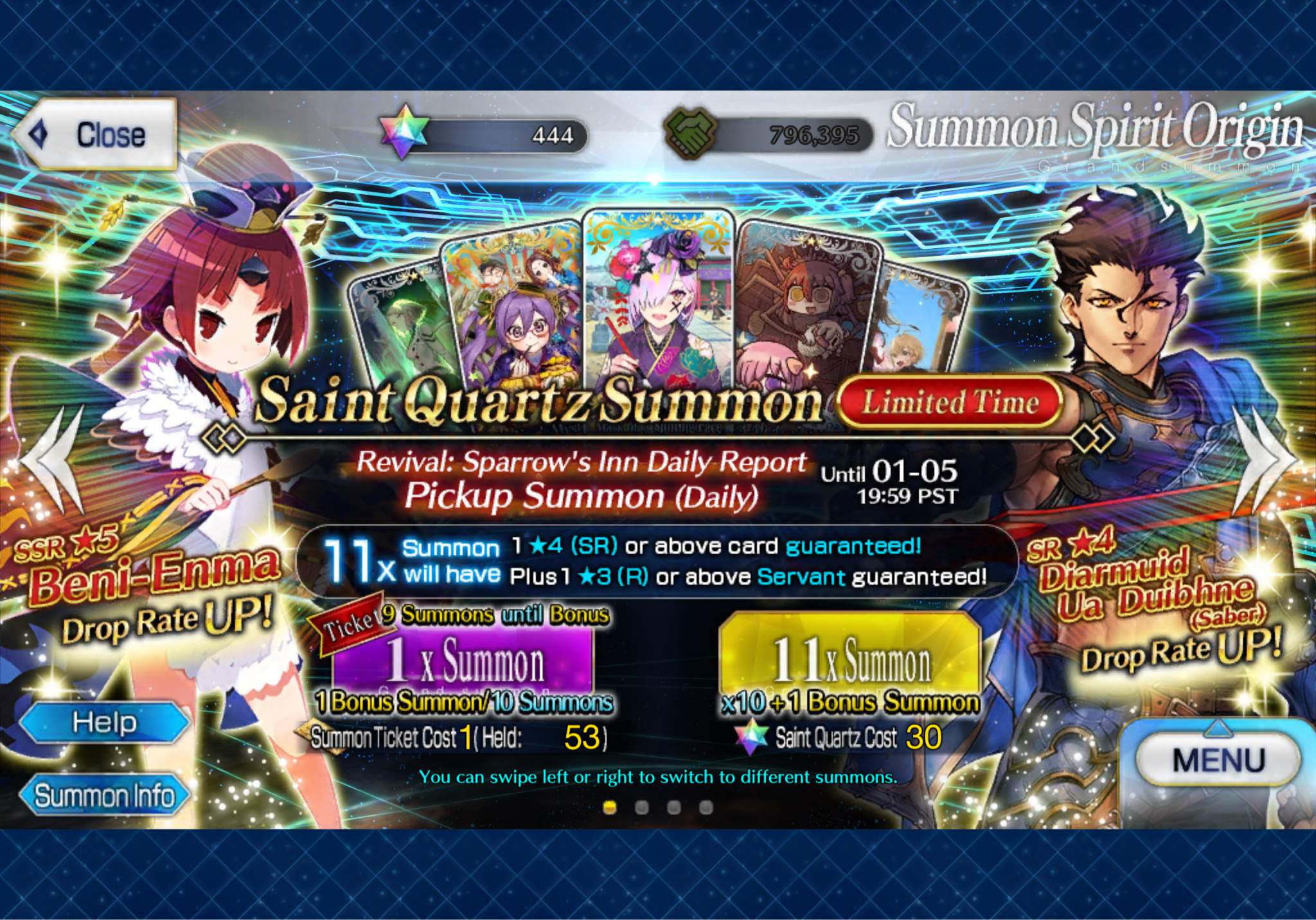 Sparrow’s Inn Event Rerun Summon Banner 1 Fate/stay Night Amino