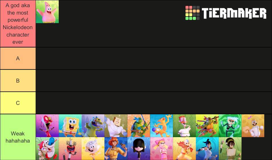 nickelodeon all star brawl tier list