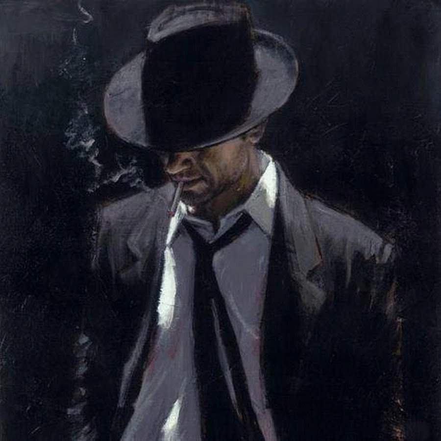 Картина мужчина в шляпе