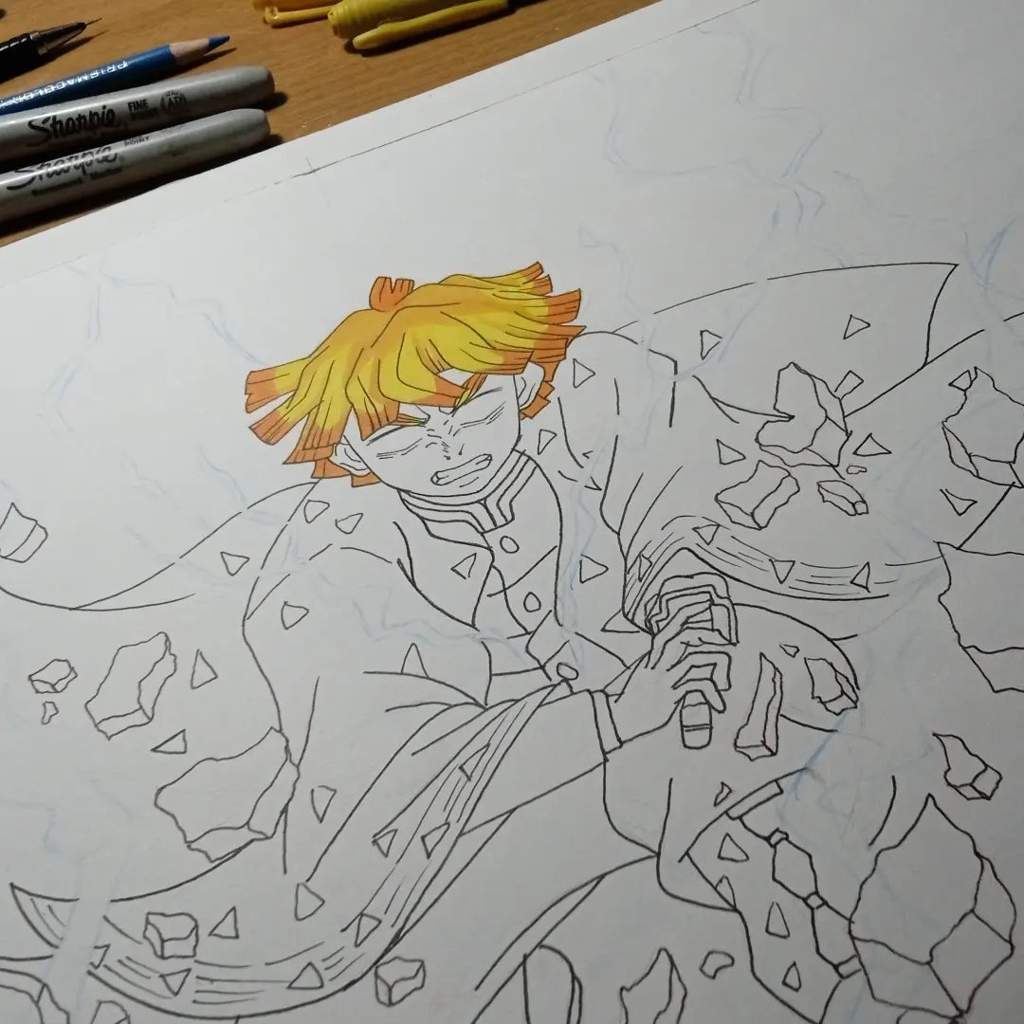 Como Dibujar A ZENITSU AGATSUMA De KIMETSU NO YAIBA Drawing ZENITSU