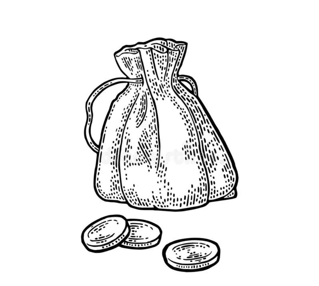 Мешочек с монетами иллюстрация
