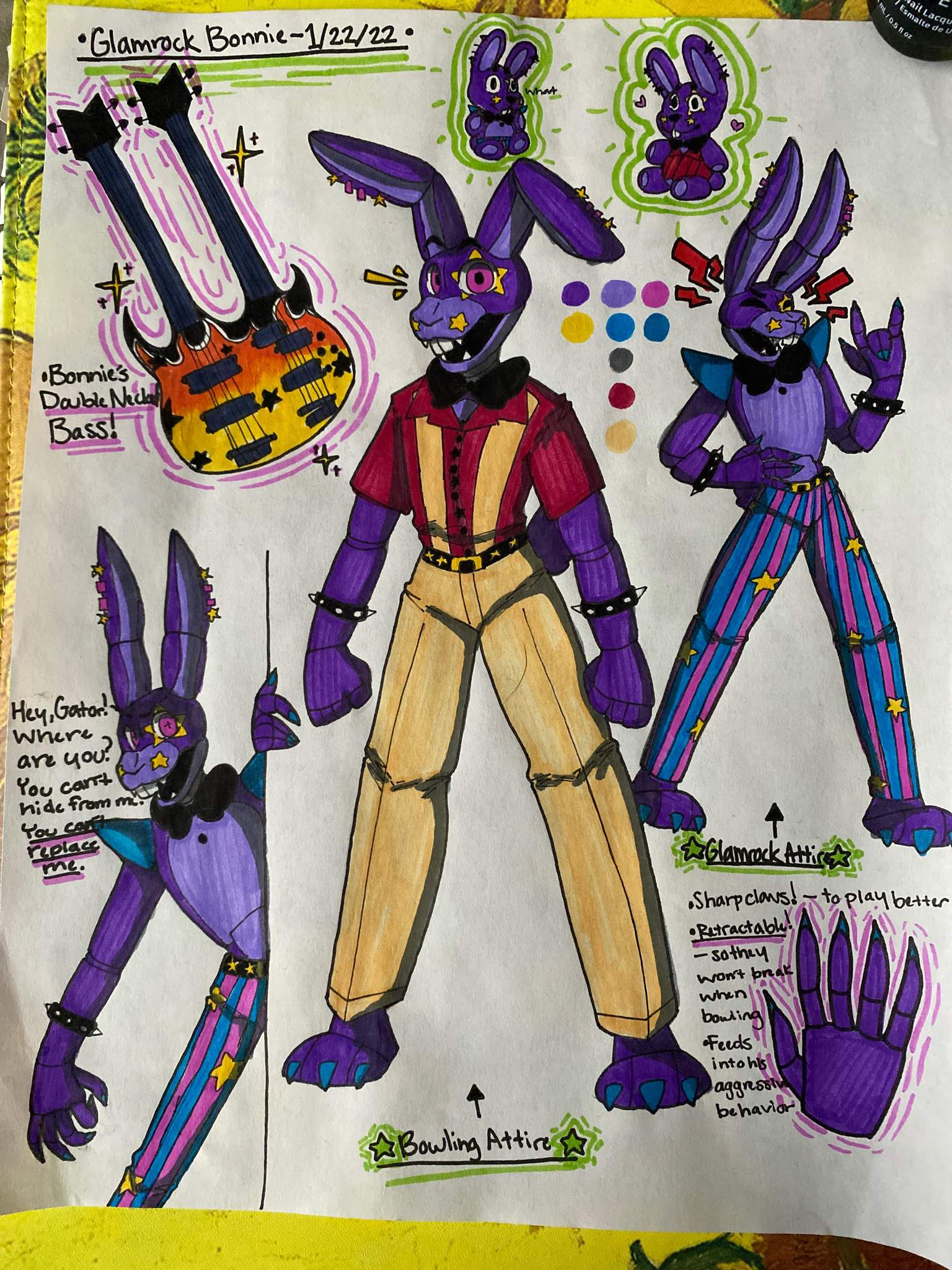 Glamrock Bonnie!! [My Version- TRADITIONAL MODEL SHEET] | Five Nights ...