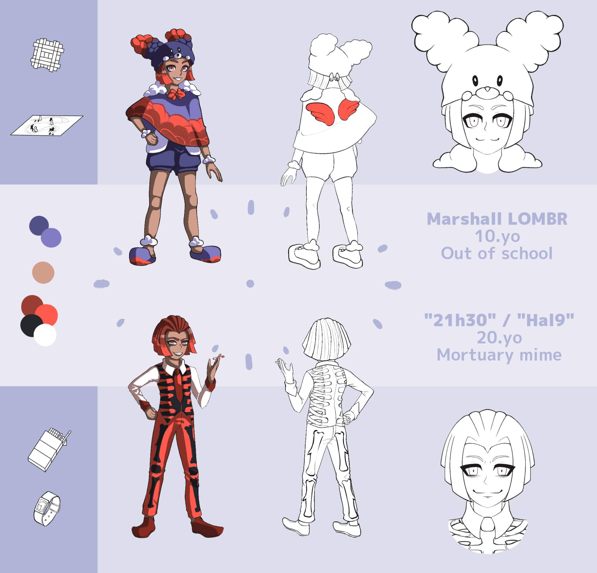 [danganronpa Oc] Character Reference Sheet - Marshall Lombr   21h30 