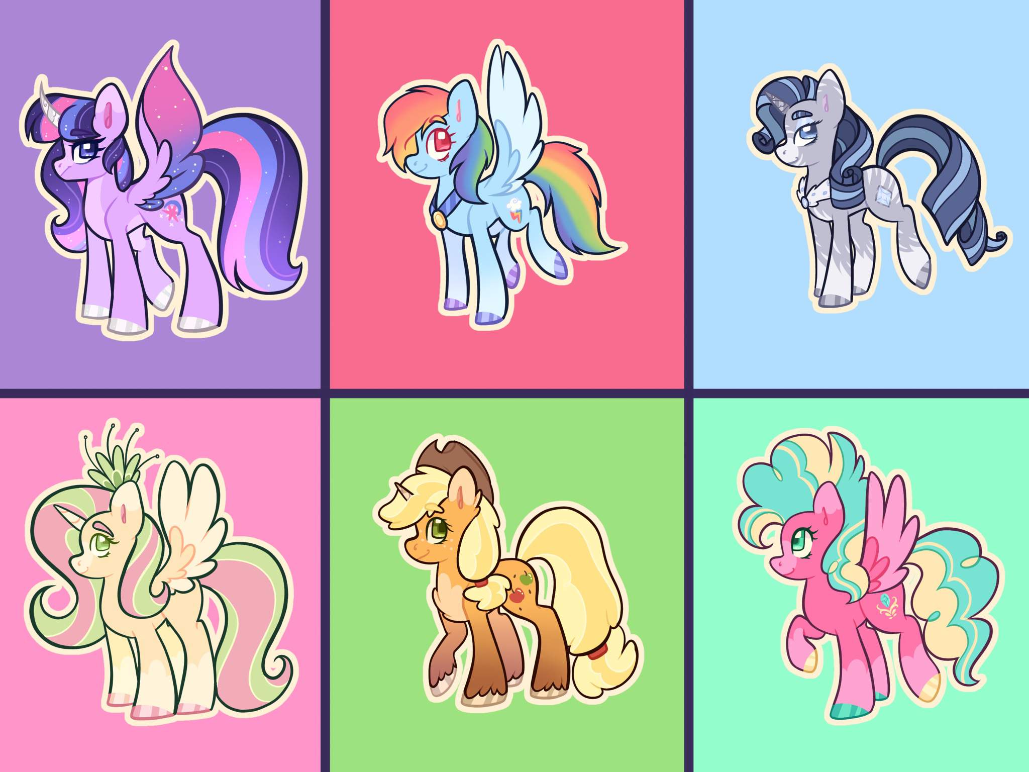 🏳️‍🌈 Main Six Redesigns 🏳️‍🌈 | Equestria Unofficial Fan Club Amino