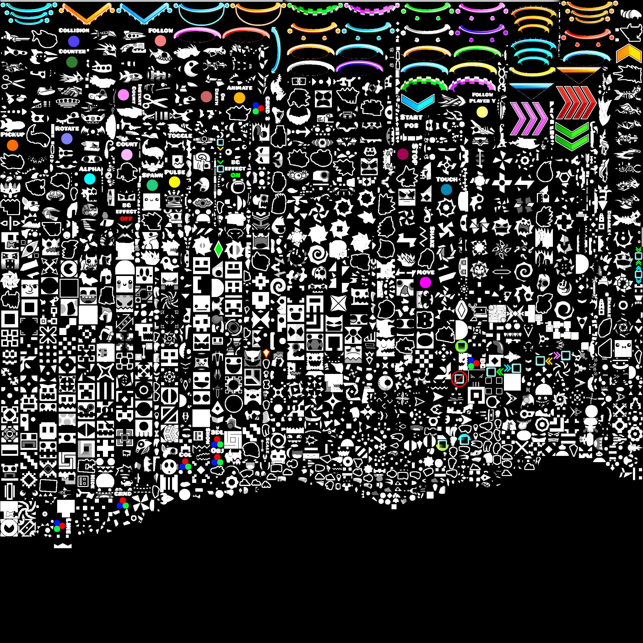 Most Of Gd Sprites Geometry Dash Amino