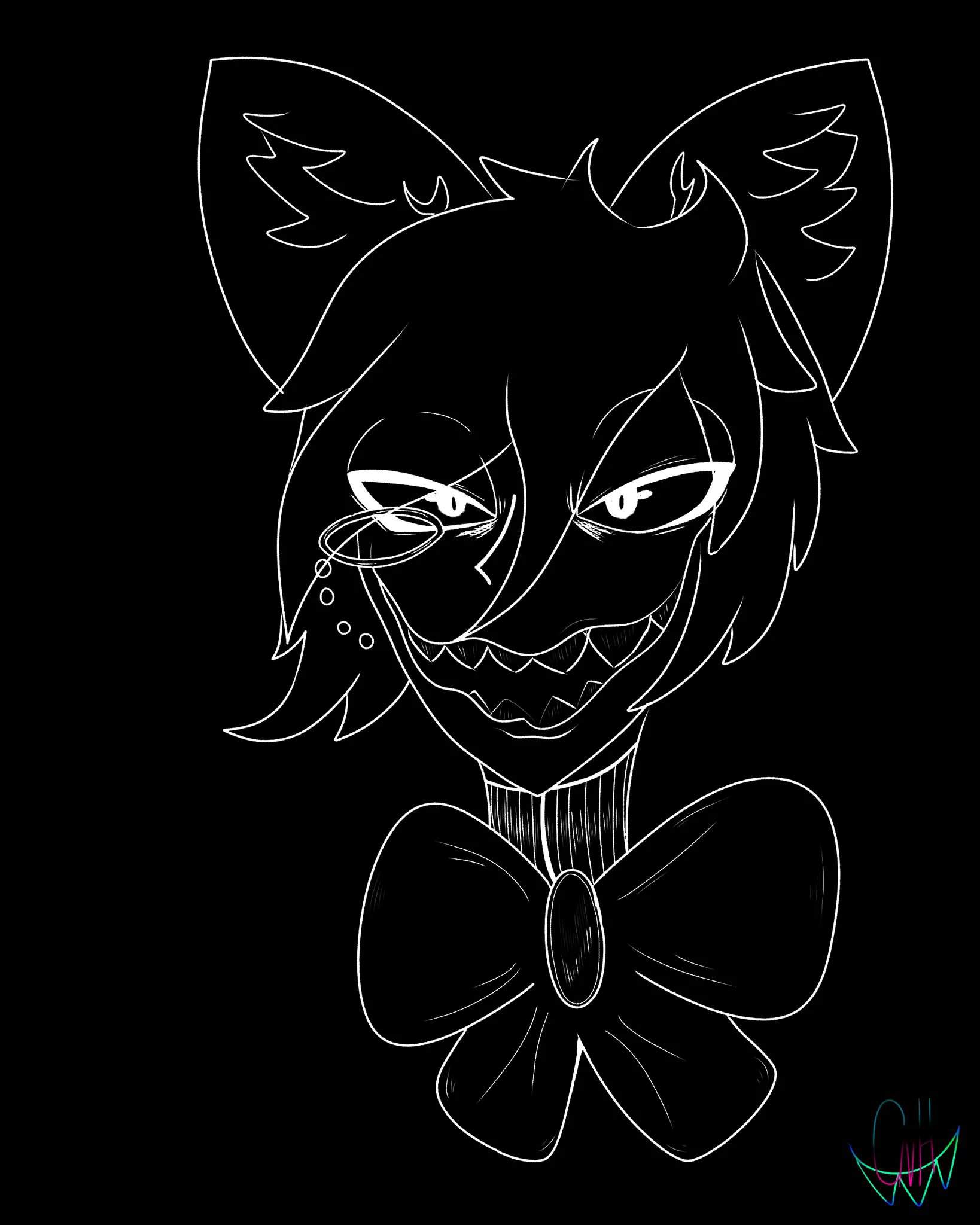 Bandw Alastor Sketch Hazbin Hotel Official Amino