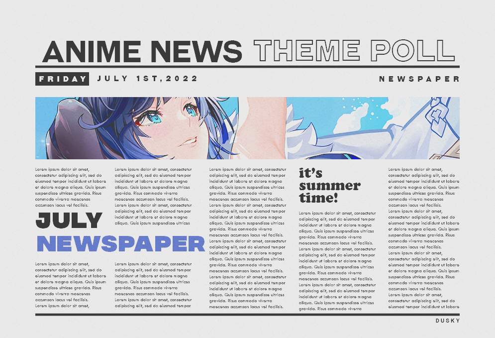 July Newspaper Theme Poll Anime Amino