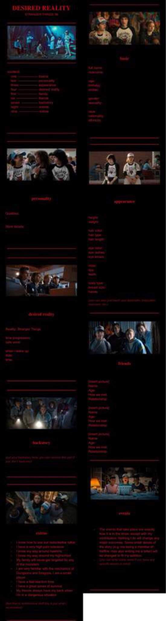 Stranger Things Script Template! Wiki Shifting ☁️🌸 Amino