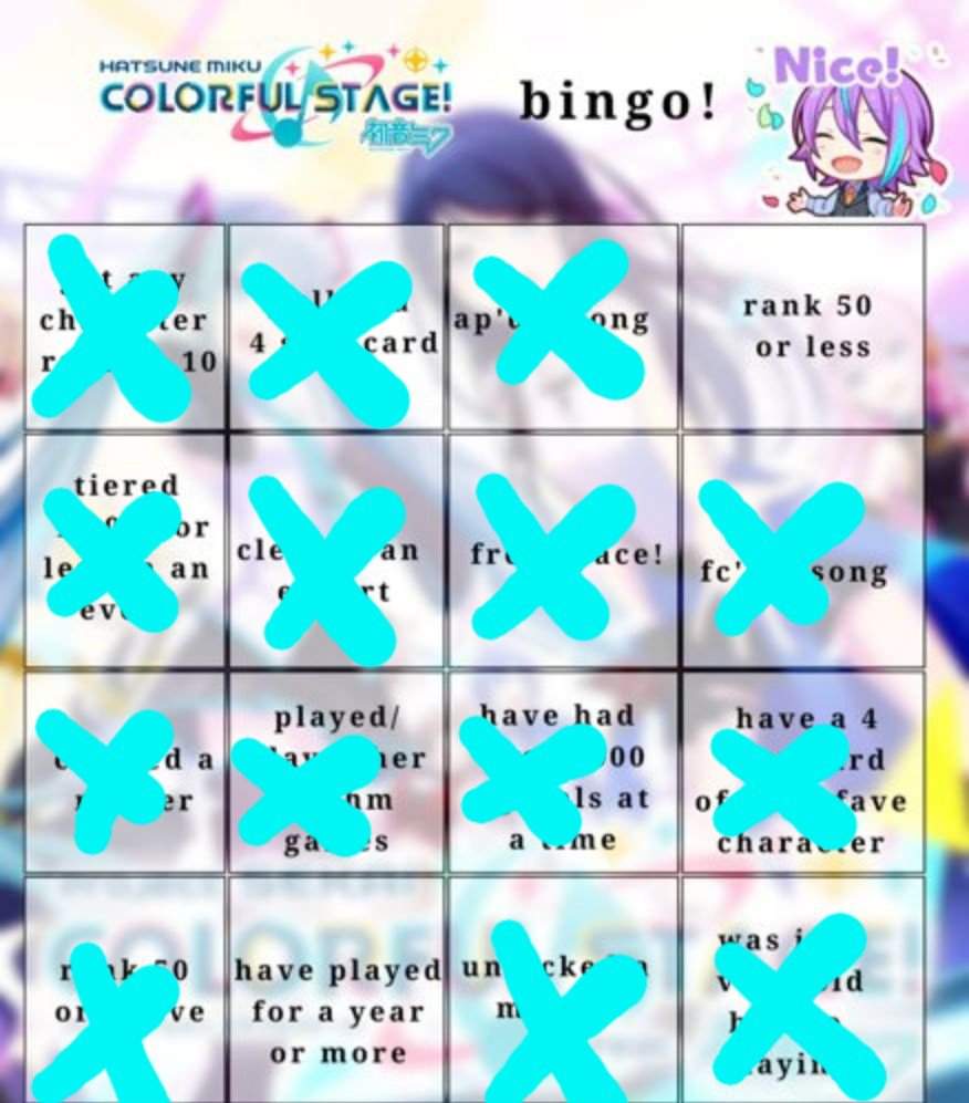 Project Sekai Bingo Challenge! 