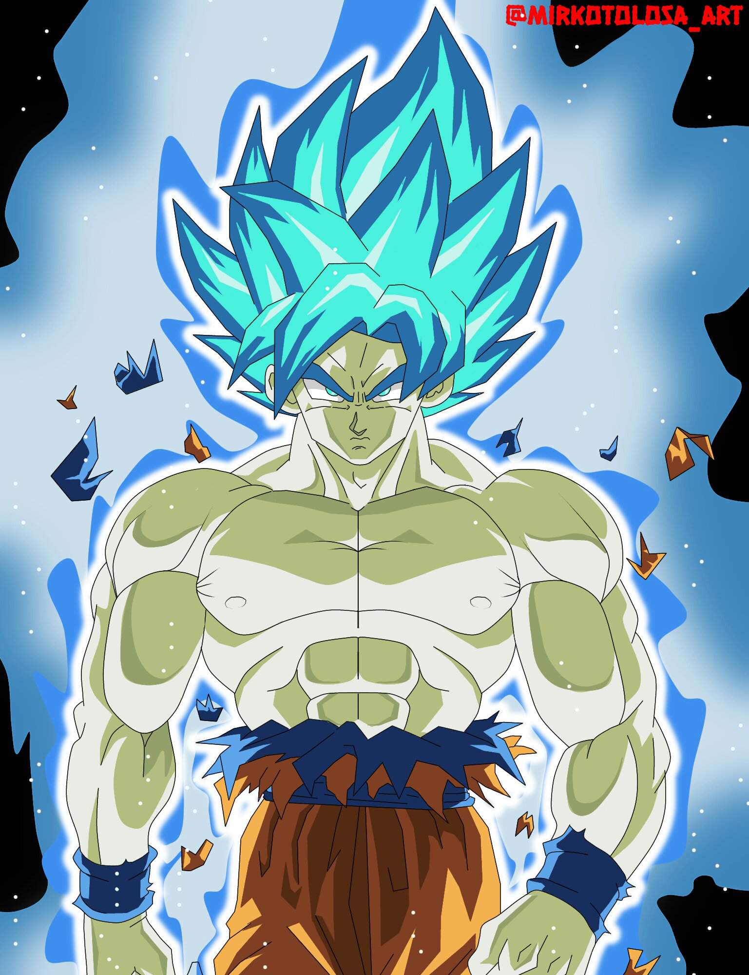 Fan Art Goku Super Saiyan Azul Poder Del árbol Del Universo •arte Amino• Amino 6012