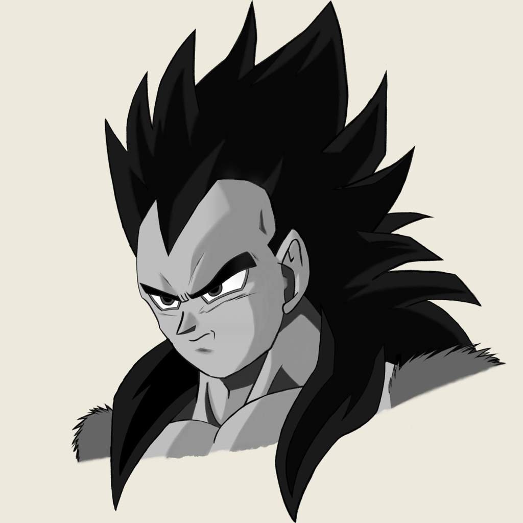 Fan Art Vegeta SSJ4 (Noir et Blanc) Dragon Ball (France) Amino