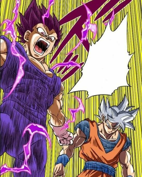 Goku Ultra Instinto y Vegeta Ultra Ego en la versión a color del manga. |  DRAGON BALL ESPAÑOL Amino