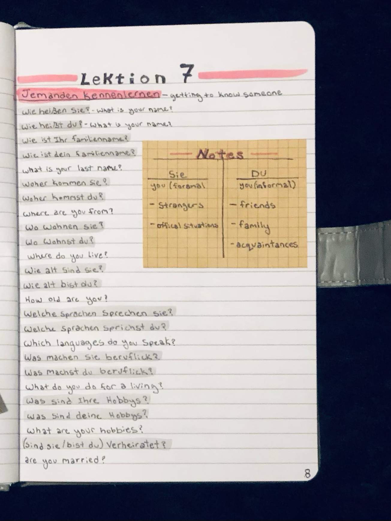 Lektion 7 | German Learners Amino