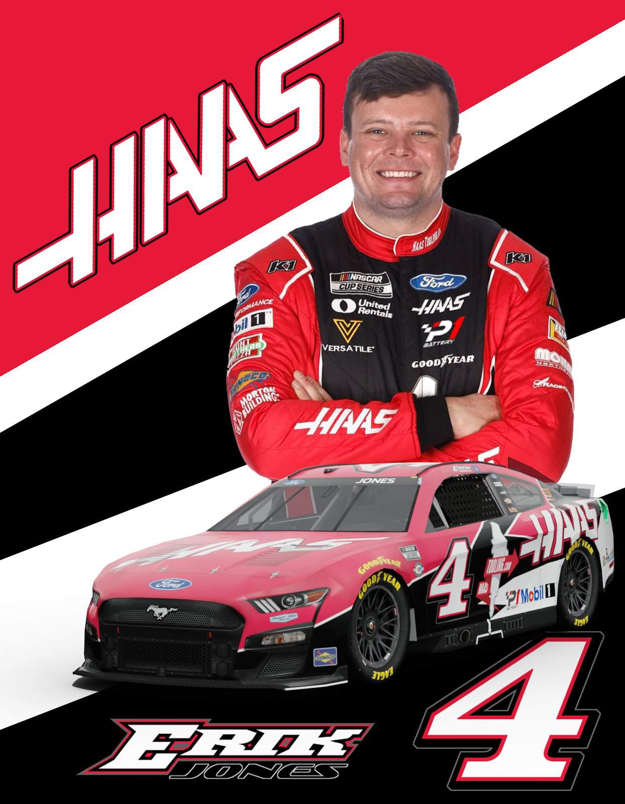 Erik Jones SHR HAAS 2024 Concept | NASCAR Amino