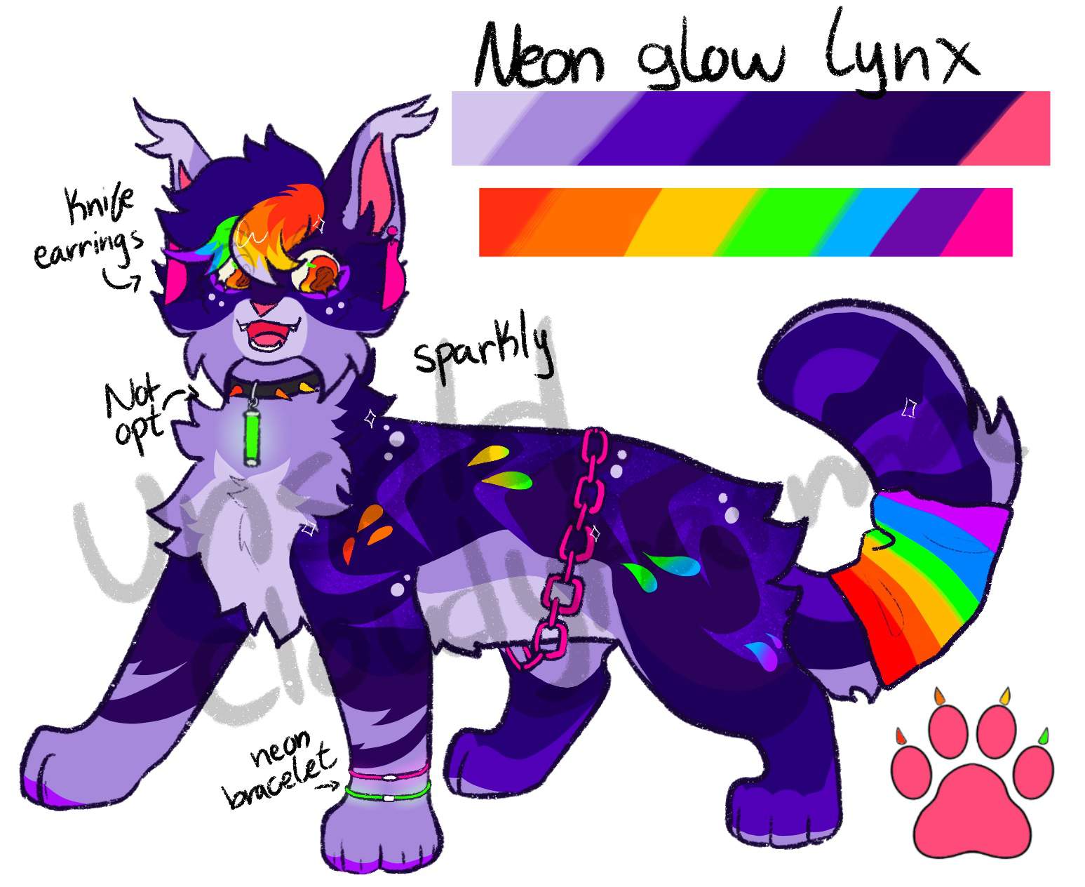 Neon glow lynx adopt (BTA) | Furry Amino