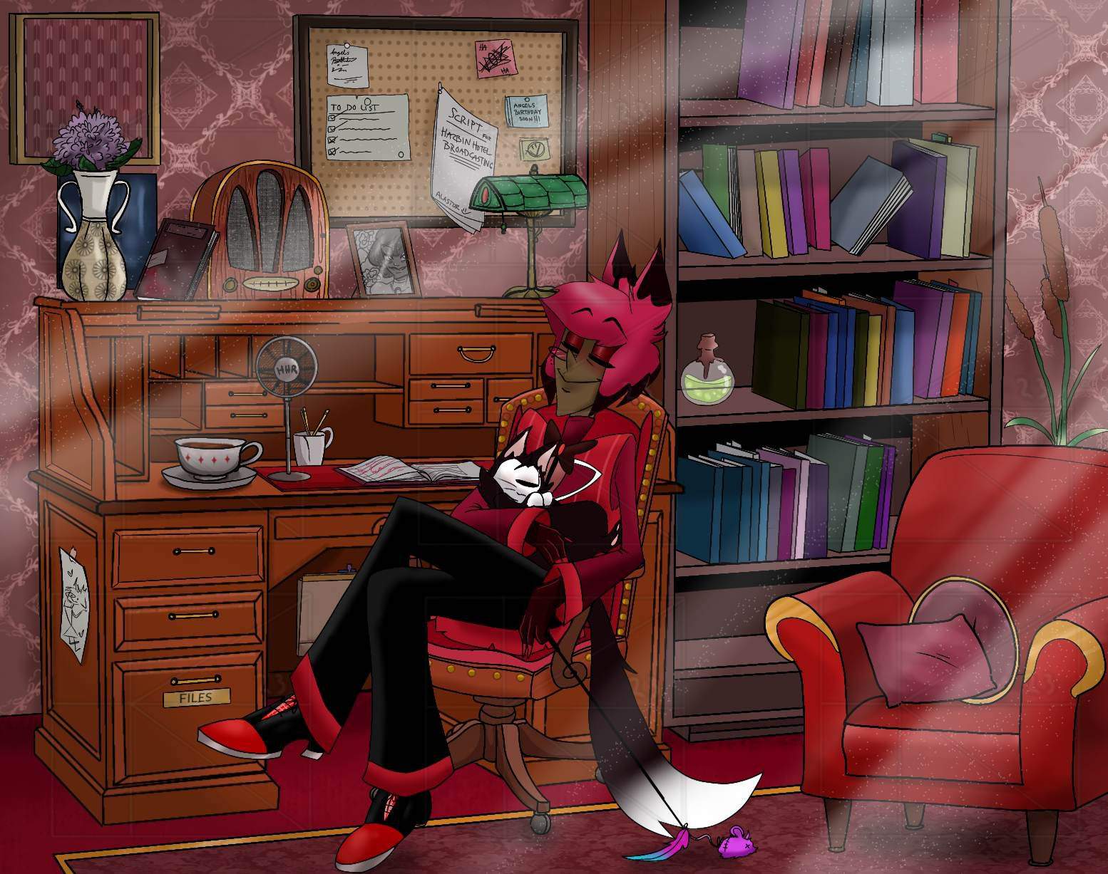 Relaxing In Alastors Office Hazbin Hotel Official Amino