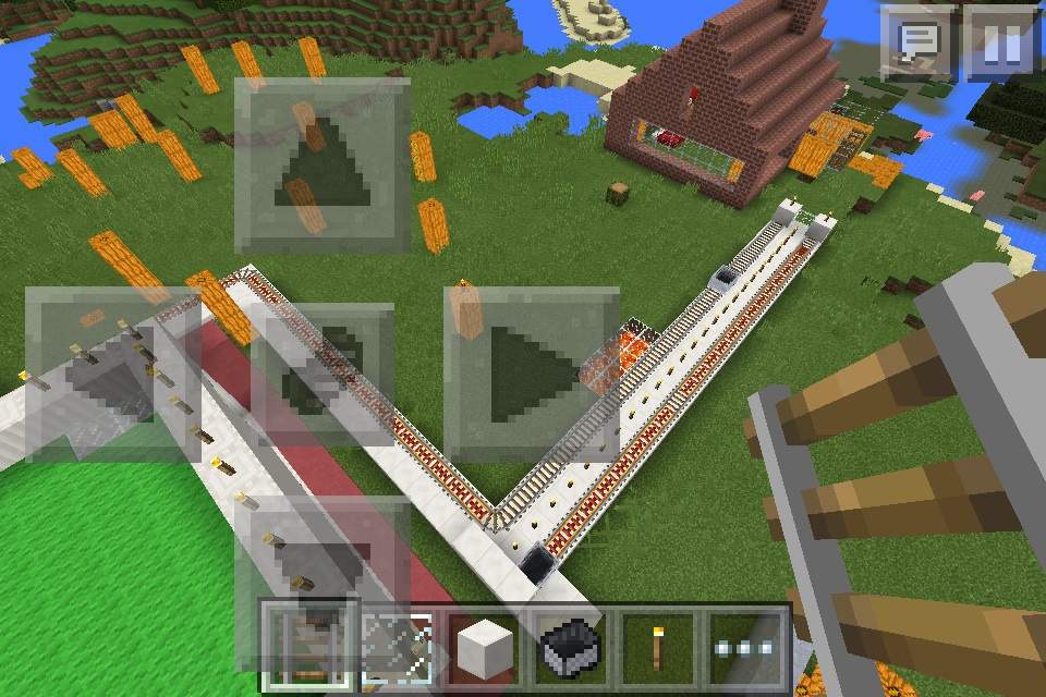 交通和正在建筑的跨海大桥远方的十字架 Minecraft Amino