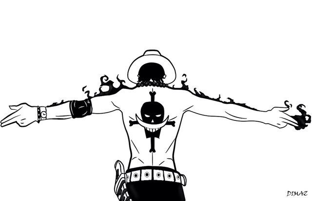 One Piece Wallpaper Portgas D Ace Black And White