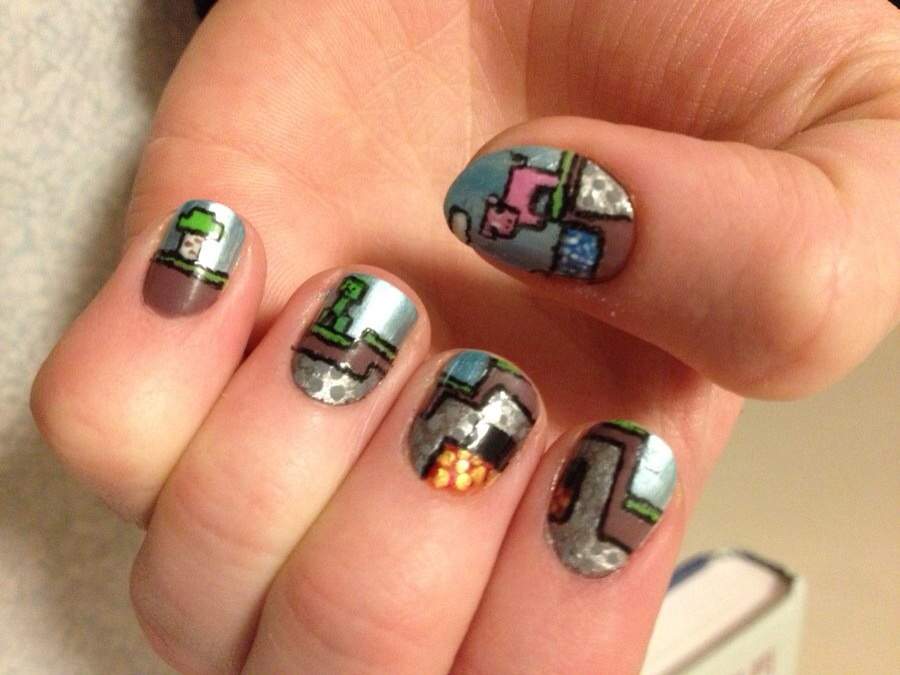 Minecraft Nail Art Amino
