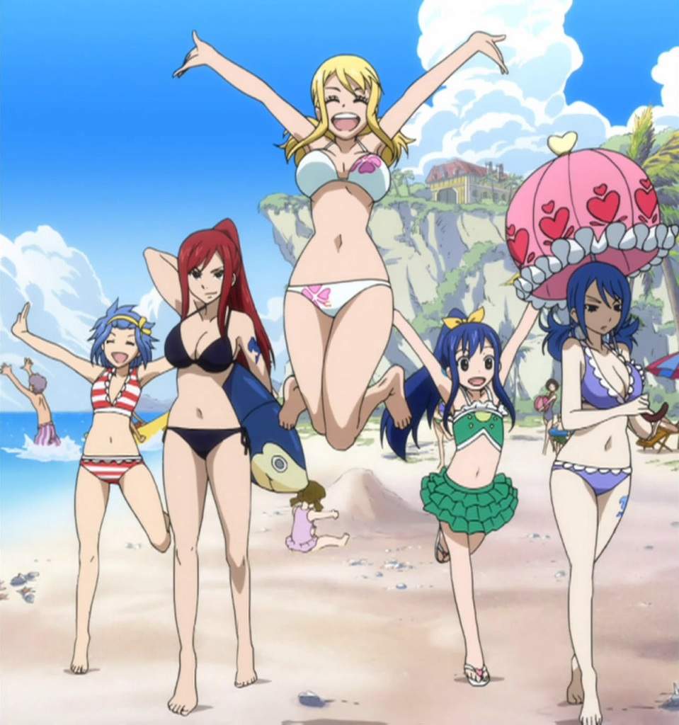 Fairy Tail's swimsuit episodes are the best. 
